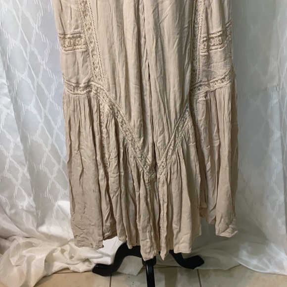 Free People Lovin Easy Lace Pants Trousers Size L Boho Tan - Picture 10 of 17